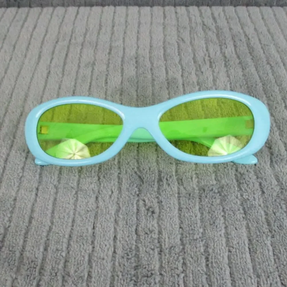 New Divine Eyewear Medusa Light Blue/Clear Yellow Sunglasses Women's NWT